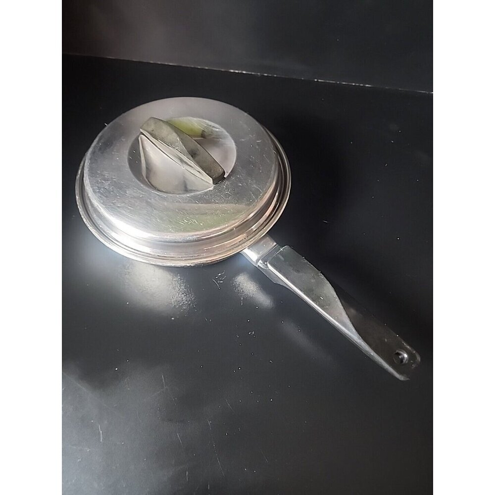 Vtg Flint Ware 7in Skillet Frying Pan Lid Stainless Steel Radiant Core USA #460